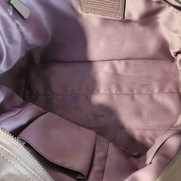 Coach Park Carrie Putty Beige Studded Rivets Tote Bag - Picture 6 of 7